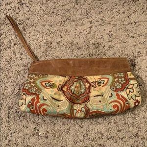 Fall tone clutch bag